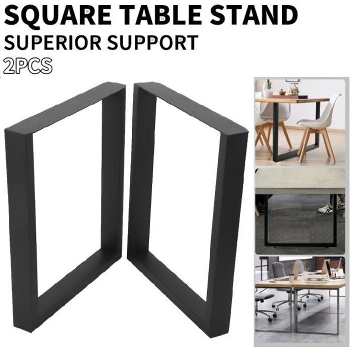 Bc-elec - HM7072-B Jeu de 2 Pieds de table en acier format