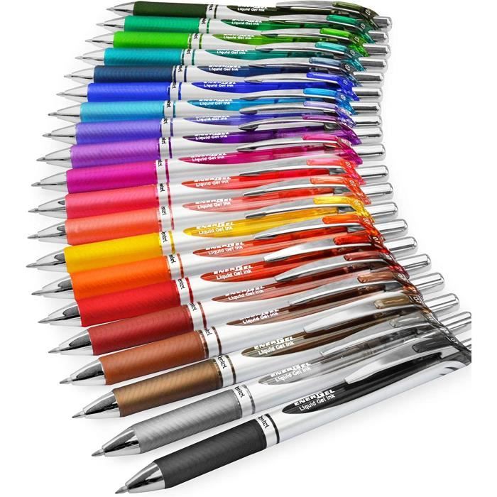 EnerGel XM BL77 Lot de 20 stylos à encre gel liquide rétractable 0,7 mm 54  % recyclés 1 de chaque couleur[1141] - Cdiscount Beaux-Arts et Loisirs  créatifs