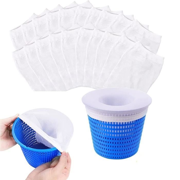 20 Chaussettes Filtre Skimmer Pour Piscine - Protection Contre Feuilles Et Débris - Facile à Installer