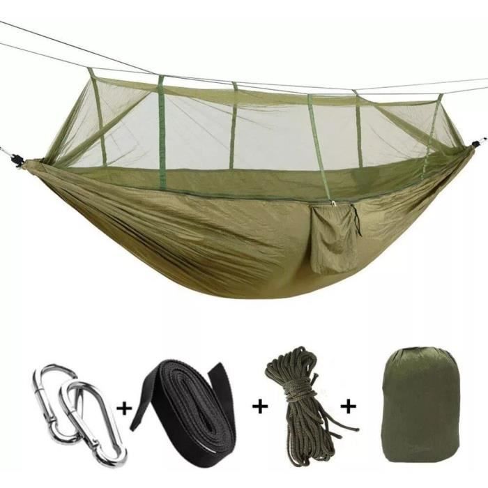 armée verte - hamac de camping extérieur portable avec moustiquaire, lit-balançoire de jardin ultraléger, ore