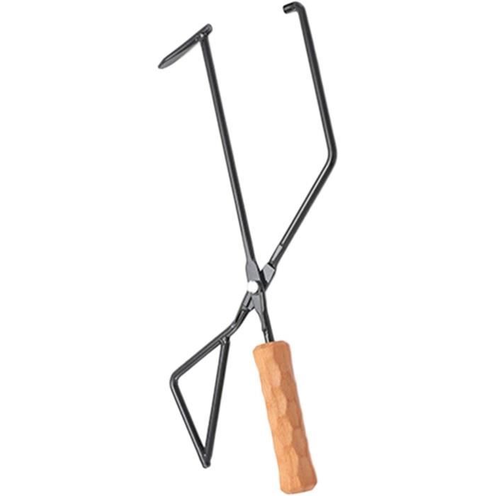 Pince à Bûches Poignée Bois – Pour Cheminée, Poêle Et Feu De Camp, 43 Cm, Antidérapante Et Robuste - 6