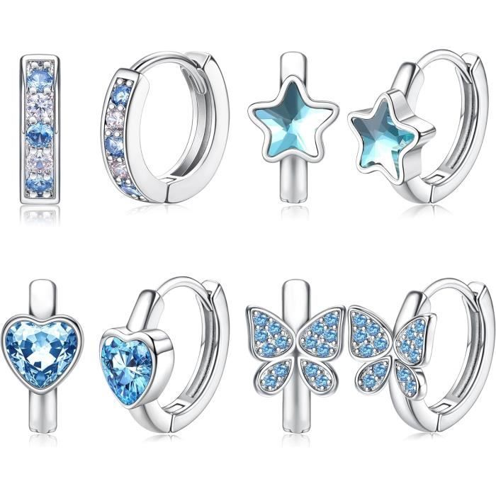 Corne Noir Boucles D'Oreilles Créoles 3 Rangs Zircons - Acier Inoxydable Unisexe Boucles D'oreilles Créoles