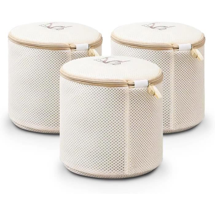 Lot De 3 Filets à Linge Réutilisables Avec Fermeture Éclair – Protection Parfaite Pour Soutiens-Gorge, Lingerie, Sous-Vêtements Et Chaussettes En Machine