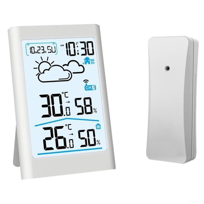 Station Meteo Interieur Exterieur Sans Fil Station Météo Raddy WF-50T - Thermomètre Intérieur/extérieur Sans Fil Avec écran 5 Et Capteur Thermometre Interieur Exterieur Sans Fil