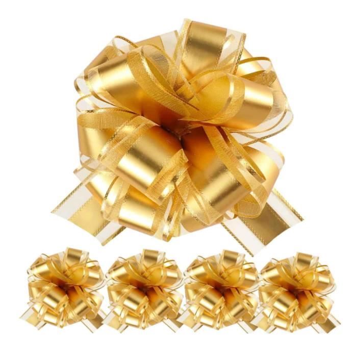 Lot De 5 Nœuds à Tirer En Ruban Rose - Grands Nœuds Pour Cadeaux, Mariage Et Décorations