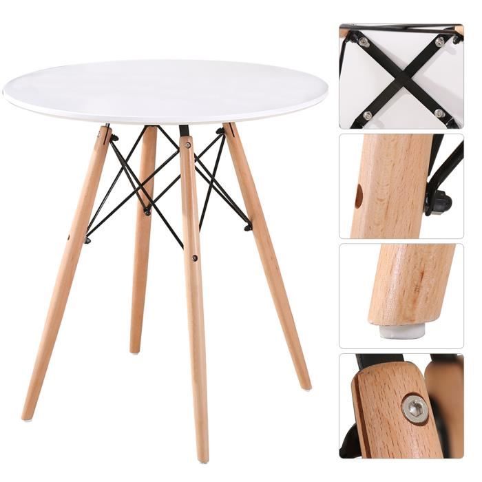 80 X 80 X 75cm - Blanc Table à manger de cuisine - style scandinave