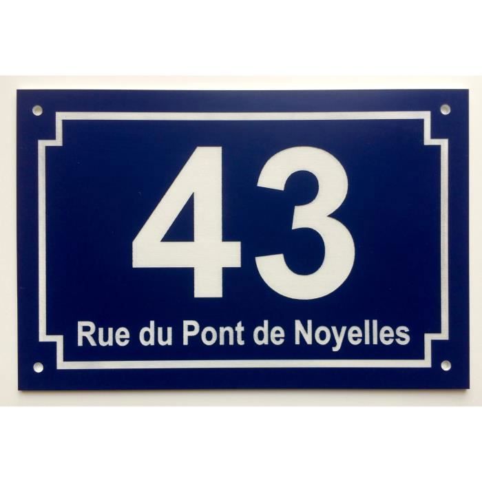 Numéro de maison en émail n° 71 Bleu/blanc Numéro de maison en émail n° 71 Bleu/blanc
