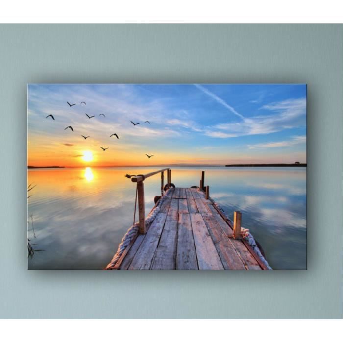 Tableau Ponton Soleil Sens Inverse 30 X 45 Cm Achat Vente Tableau Toile Cdiscount