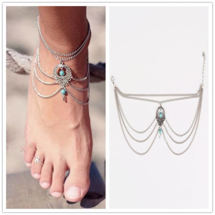 PULABO Pied Bracelet Bijoux Cheville Femmes Filles Cheville Jambe Cha/îne Charme Menottes Bracelet Mode Plage Bijoux Pratique Et Pratique Haute qualit/é S/écurit/é