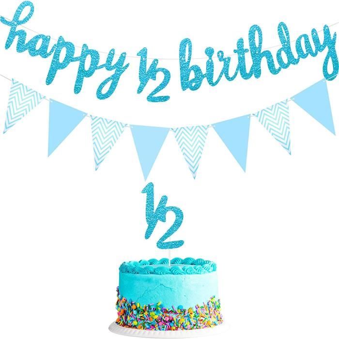 Bannire De 6 Mois Joyeux Anniversaire Bannire Happy 12 Birthday Gateau Topper De 12 Demianne Paillettes Bannire Drapeau Tria Cdiscount Maison