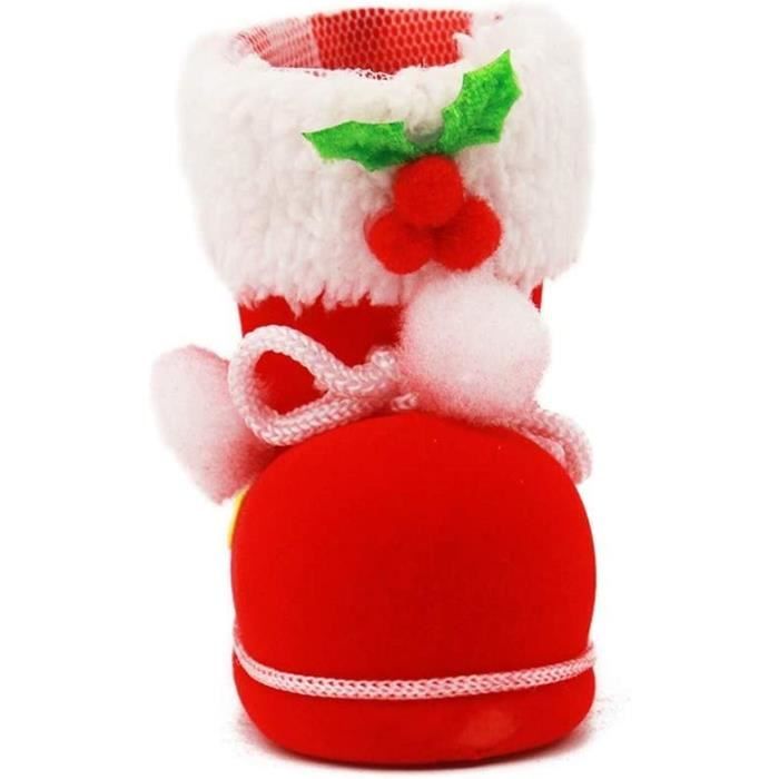 Lot De 4 Chaussettes De Noël à Remplir – Décoration Et Sac Cadeau Pour Cheminée – 33 Cm De Haut
