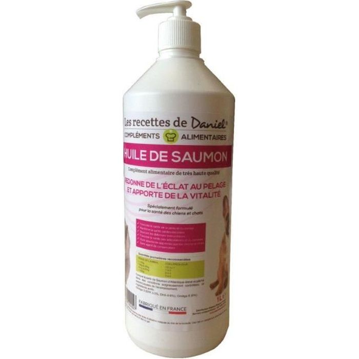 Huile de saumon - Complément alimentaire pour animaux - 1L