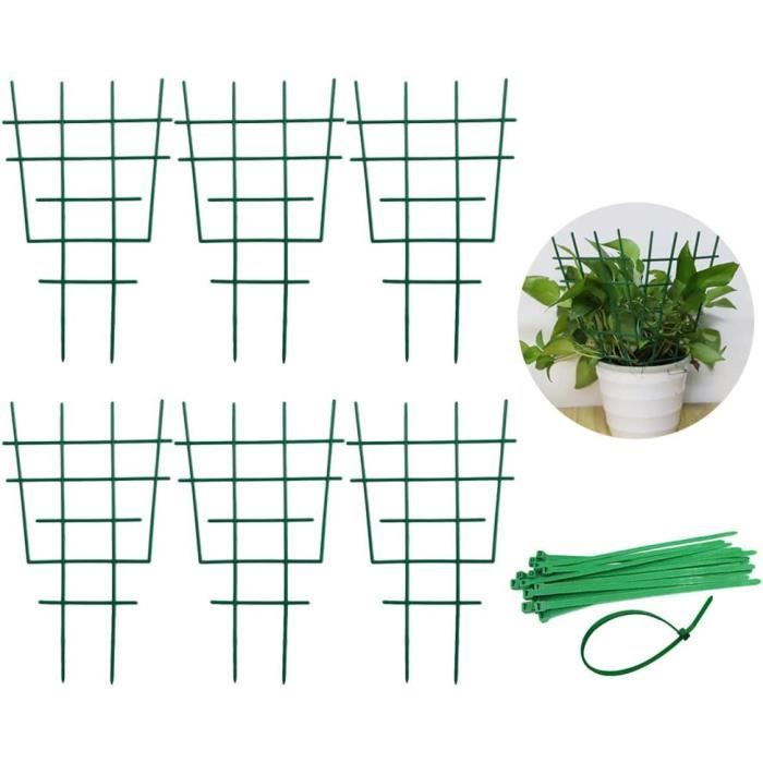 Lot de 2 treillis obélisque de jardin pour plantes grimpantes, support
