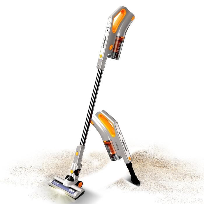 Aspirateur balai 2en1 sans fil 200W cyclonique avec lumière LED