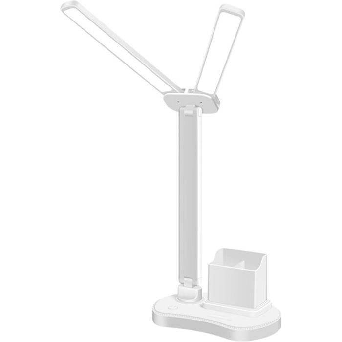 Lampe De Bureau À Led Pour Étude Lampes De Table À Double Tête Contrôle Tactile Lampe De Lecture