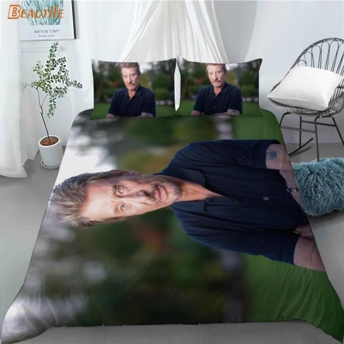 ZUOLAER Housse de Couette Johnny Hallyday Parure de Lit du Chanteur de