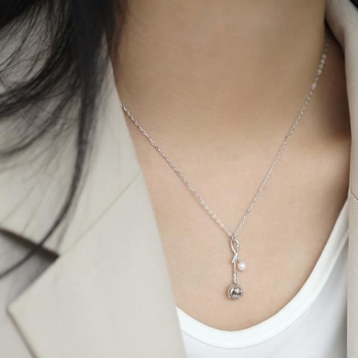 MicLee Collier Pendentif De Femme Fille Collier En Argent 925 Collier éléphan