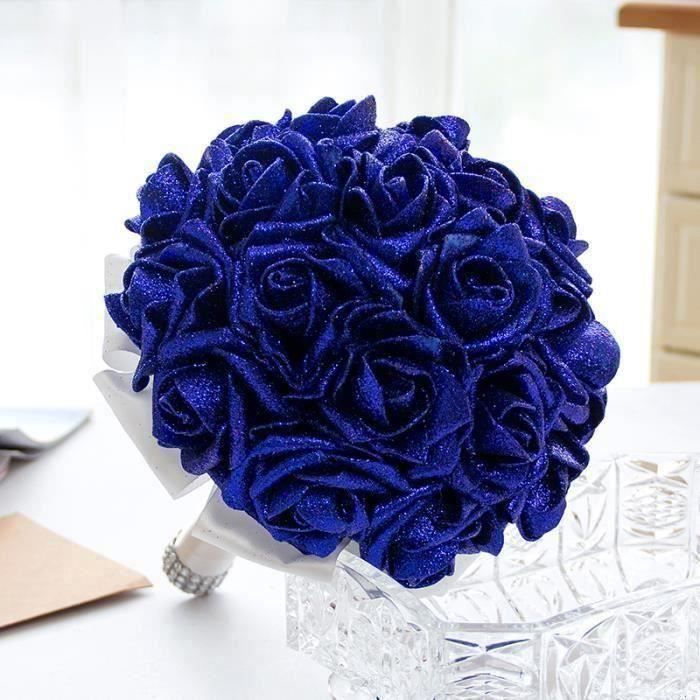 BLEU Dia. 21cm bouquet de rose Boule de fleur artificielle pour mariée  décoration de conférence Salon mariage cérémonie de fiança… - Cdiscount  Maison