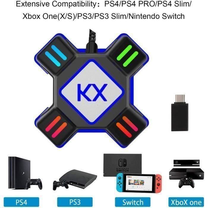 strety Convertisseur de Souris et Clavier,KX Clavier Souris Convertisseur pour PS3 PS4 Xbox One Switch APEX,Convertisseur Adaptateur Souris/Clavier Professional Newcomer 