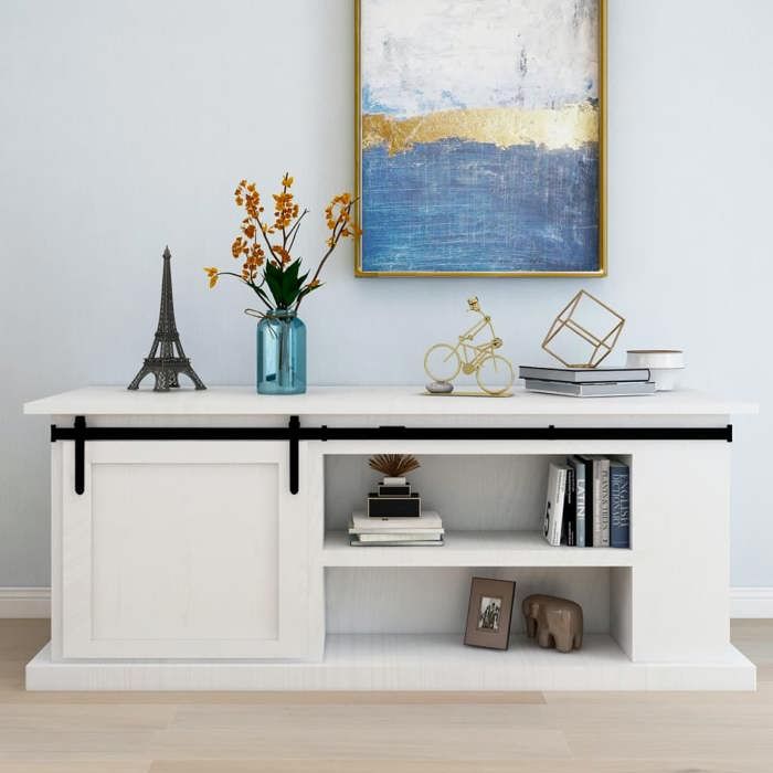 Vidaxl Kit de porte darmoire coulissante - 200 cm - Acier au carbone - Noir - Coulissante à gauche