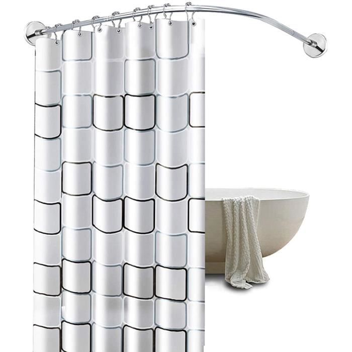 petite tringle extensible en métal noir mat tringle rideau douche sans perçage pour la douche ou la baignoire iDesign barre de douche pour rideau