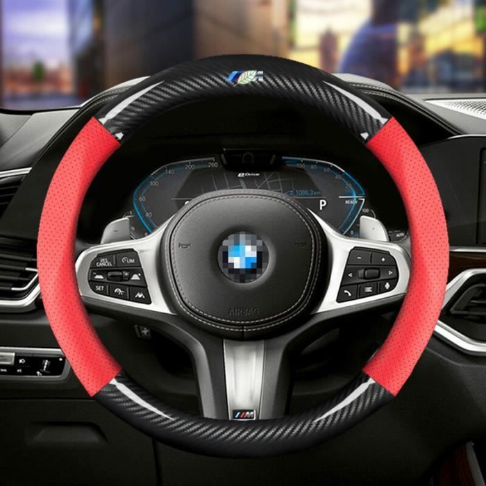 Couvre volant,Couverture de volant en Fiber de carbone pour BMW,accessoires d'intérieur de voiture,38cm,pour tous les - M Logo-3[B5]