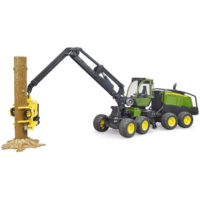 BRUDER 02135 Abatteuse John Deere 1270G avec 1 Tronc d'arbre