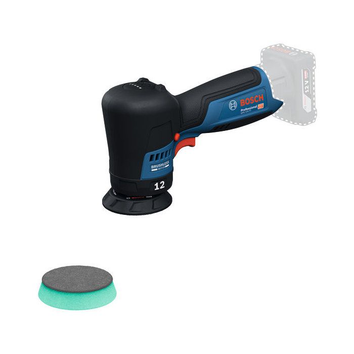 Polisseuse excentrique BOSCH PROFESSIONAL GPX 12V 77 12V Sans batterie ni chargeur Avec plateau + tampon à polir 77mm