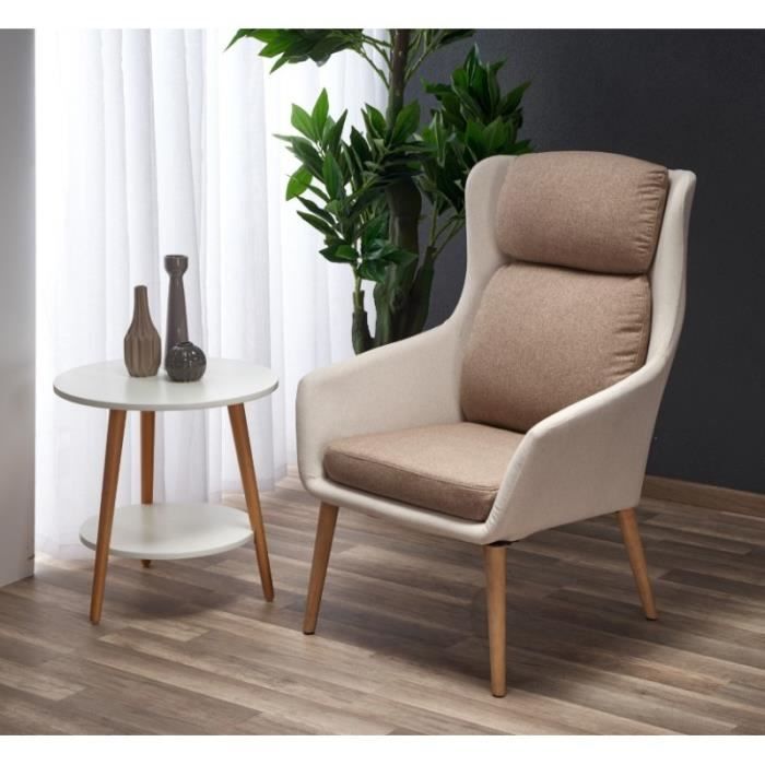 fauteuil design en tissu 67 x 75 x 103 cm - beige