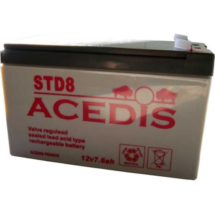 Batterie plomb gel 12V-7Ah ACEDIS STD8
