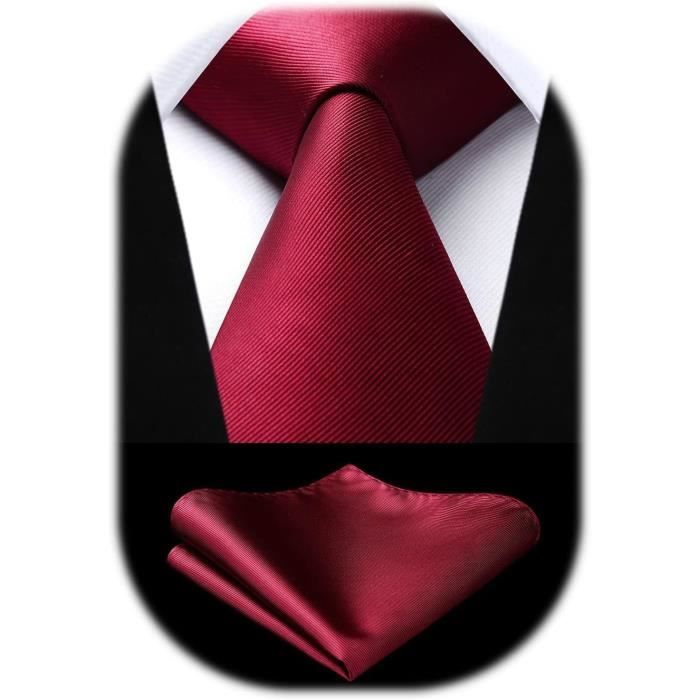Coffret Cravate & Nœud Papillon Bordeaux Mariage Homme - Soie & Polyester, Neuf