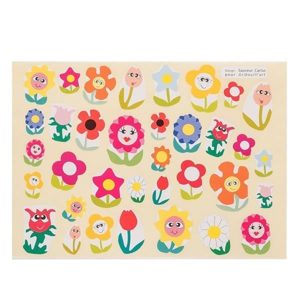 Gommettes - Fleurs colorées - Pour enfant - 108 stickers
