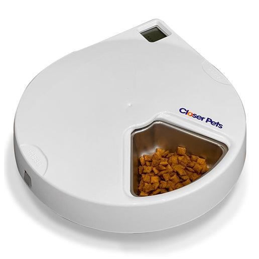 Comparer les prix de Closer Pets Mangeoire automatique pour animaux de compagnie à cinq repas avec inserts en acier inoxydable (C500)