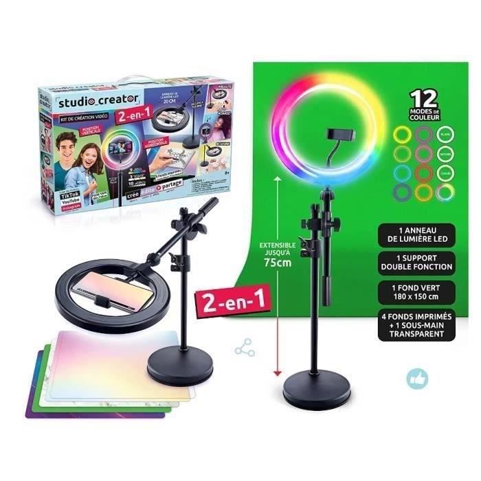Canal Toys Studio Vidéo 2 en 1 avec anneau lumineux LED support double fonction Studio Creator INF027