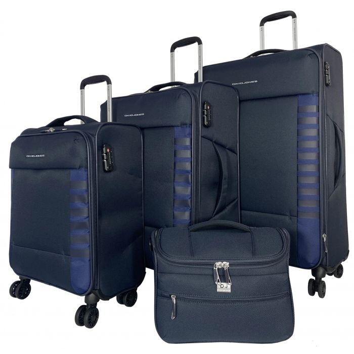 set de valises 54cm-66cm-79cm synthétique marine - ba40154 -