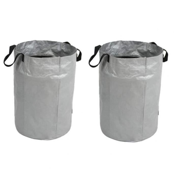 Sacs à Déchets Jardin 2x500L Réutilisables Avec Poignées Et 2 Gants - Robustes, Imperméables, Pliables