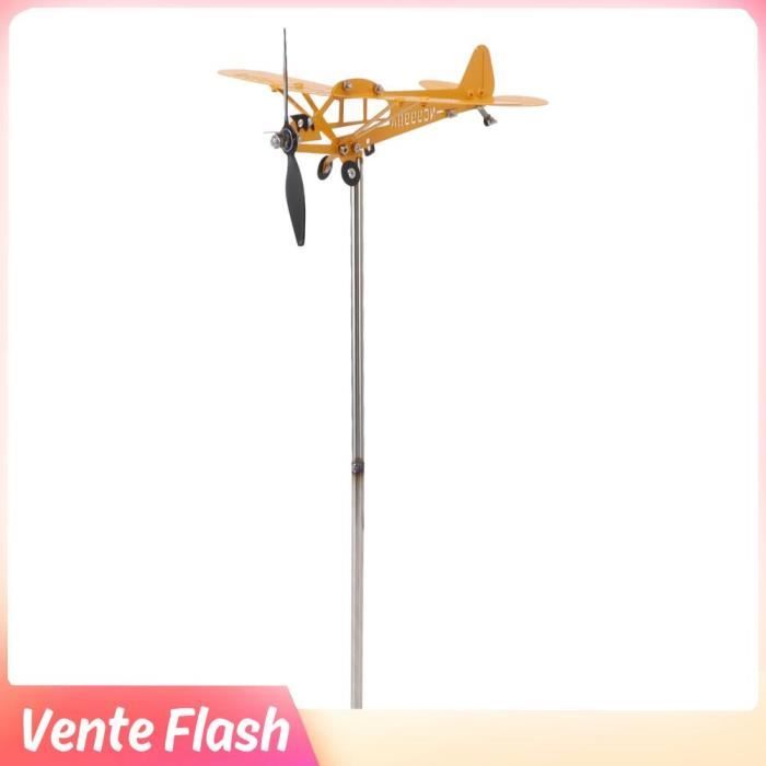 Girouette Avion Métal – Décoration Extérieur Jardin & Toit, Design Plat Fait Main Pour Passionnés D’Aviation