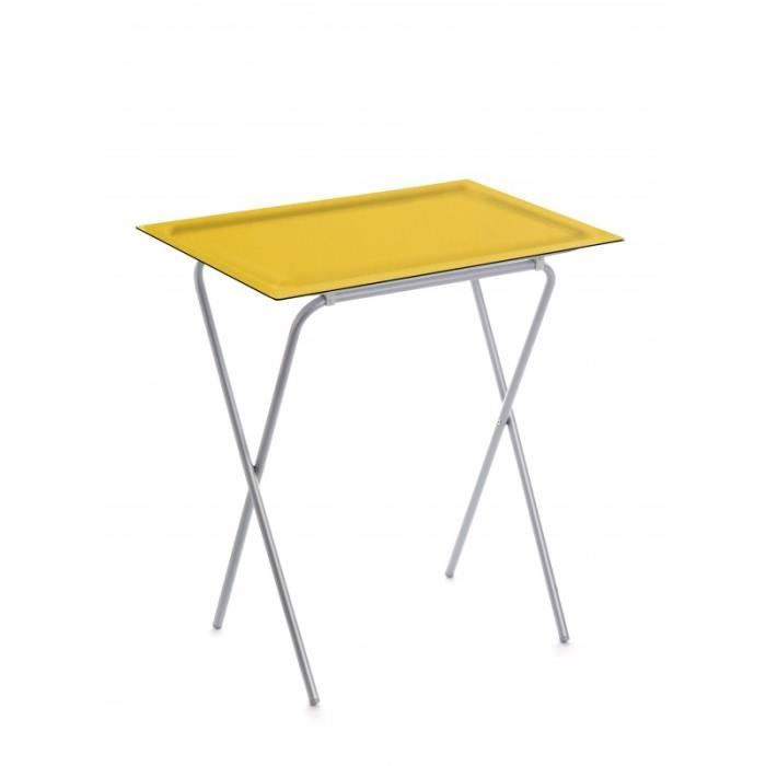 ada, table d'appoint pliable avec plateau amovible jaune
