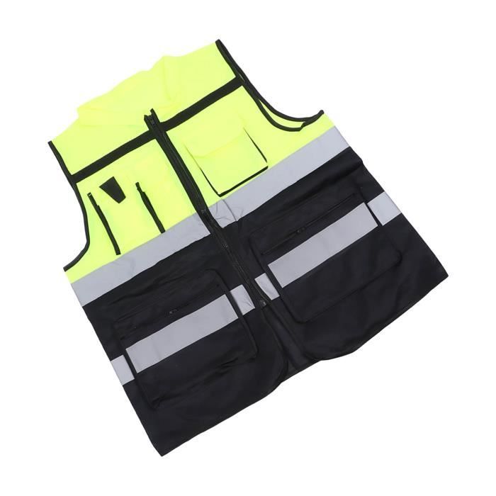 Gilet De Sécurité Réfléchissant Avec Zip - Haute Visibilité - Polyester - NEUF