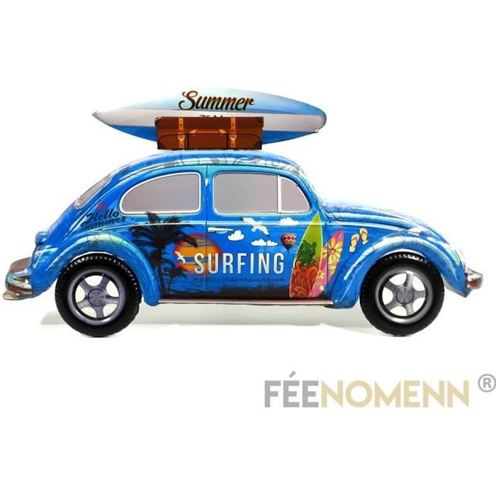 Deco Murale Vintage En Metal Voiture Coccinelle Bleue Surf 52x28cm Cdiscount Maison