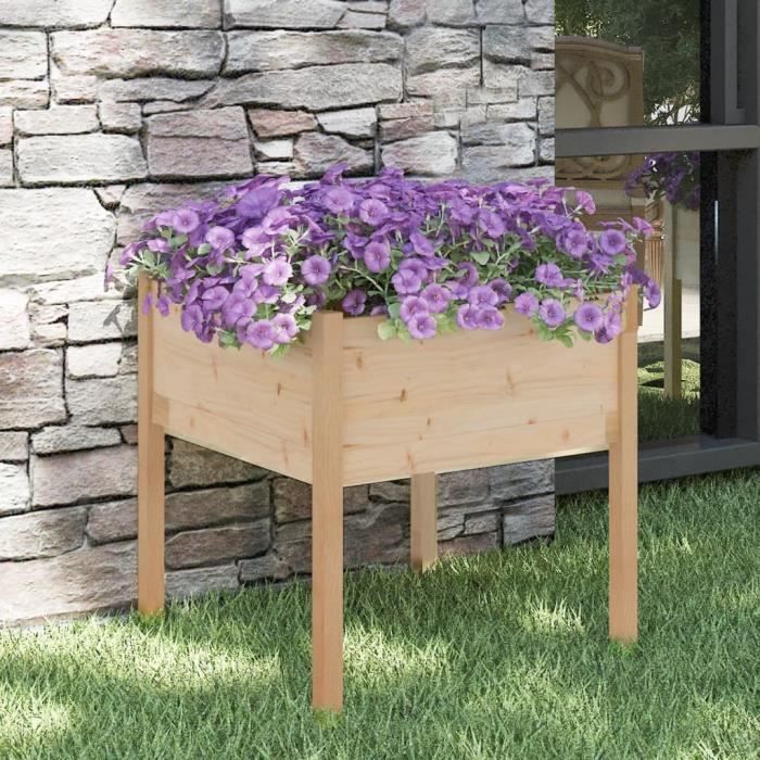 Furniture Limited - Jardinière d'extérieur 60x60x60 cm bois de