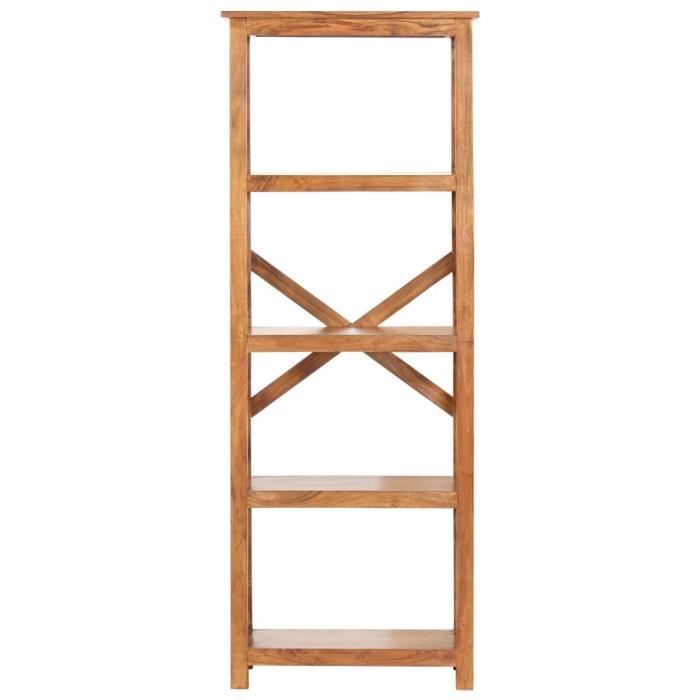Bibliothèque - GAROSA - 60x30x160 cm - Bois massif dacacia - Finition miel - 4 étagères