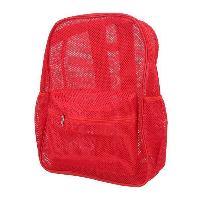 Sac à Dos Transparent PVC - Sac Étanche École/Natage/Voyage - Poches Latérales Filet