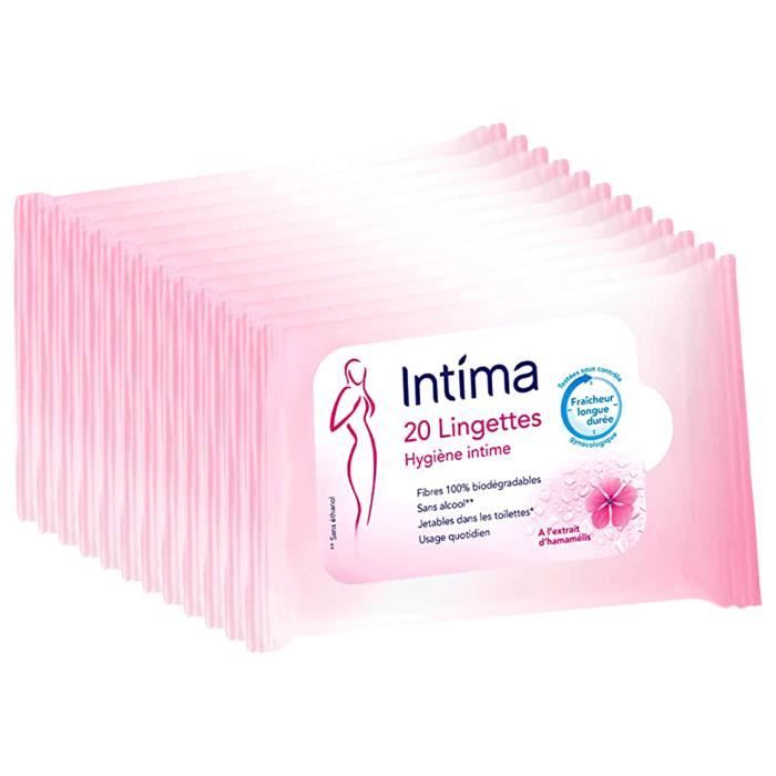 Intima Lingettes hygiène intime douceur et protection - Le paquet de 20 ...