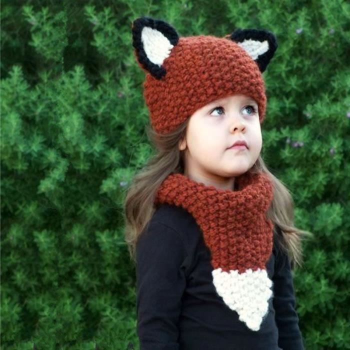 Gants) Multicolore Mignon Chapeau JFAN 4 en 1 Ensemble Bonnet et écharpe d/'hiver Femme Mode Laine Mohair Bonnet Tricotée Polaire(Visière