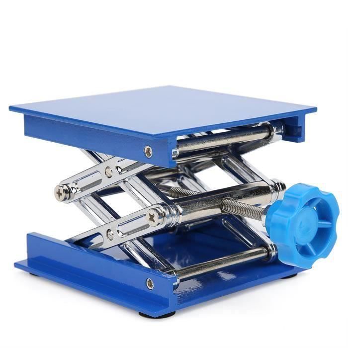 Plateforme De Levage Labo Acier Inox 150×150 Mm – Hauteur Réglable 70-250 Mm
