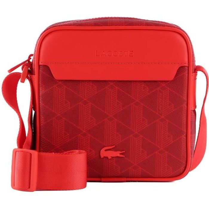 LACOSTE The Blend Seasonal Crossover Bag Monogramme Rouge Corrida