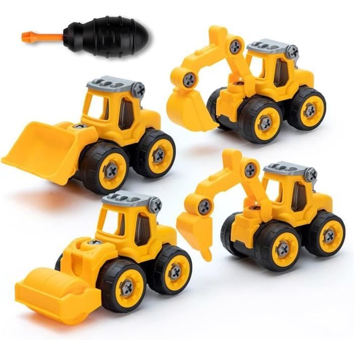 Set de 4 jouets pour bébé, Construction Camion Jouets pour enfants à partir  de 1-2-3 ans