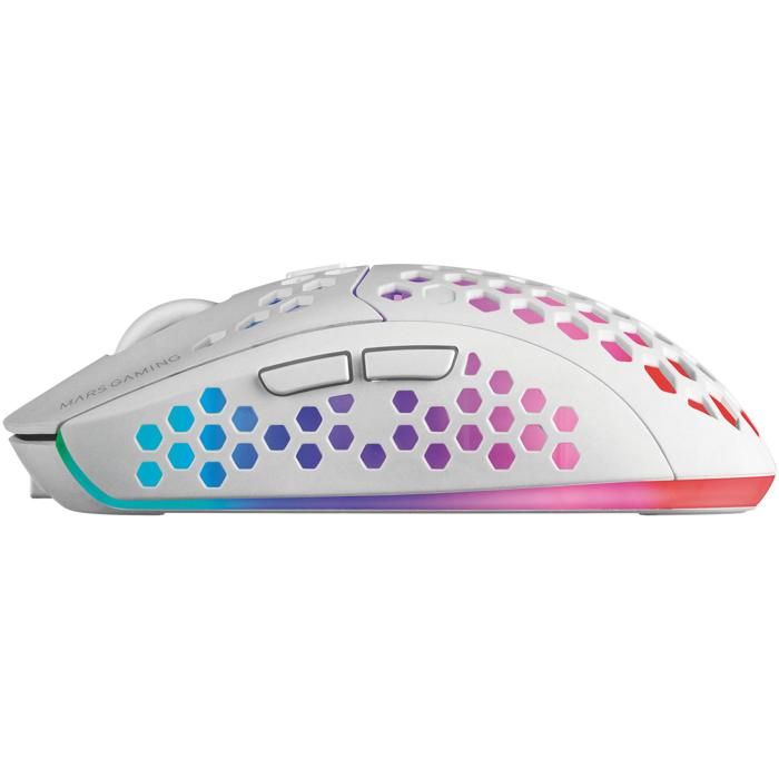 MARSGAMING Mars Gaming , Souris Gaming sans Fil, RGB Flow, Ultralégère 79g, 3200DPI, Blanc - MMW3W