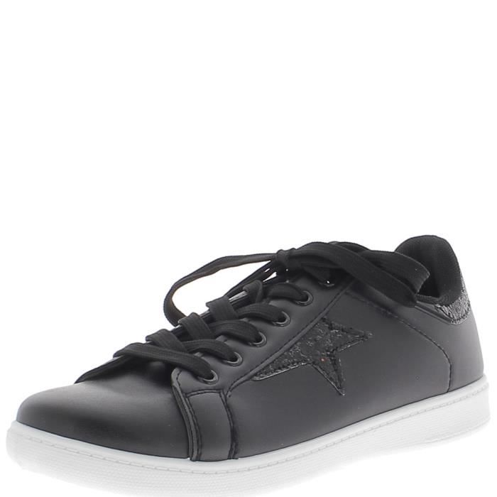 basket noir brillante femme
